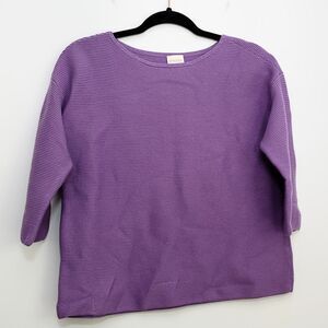 Chico's 1P M Petite Purple Sweater pullover office casual preppy